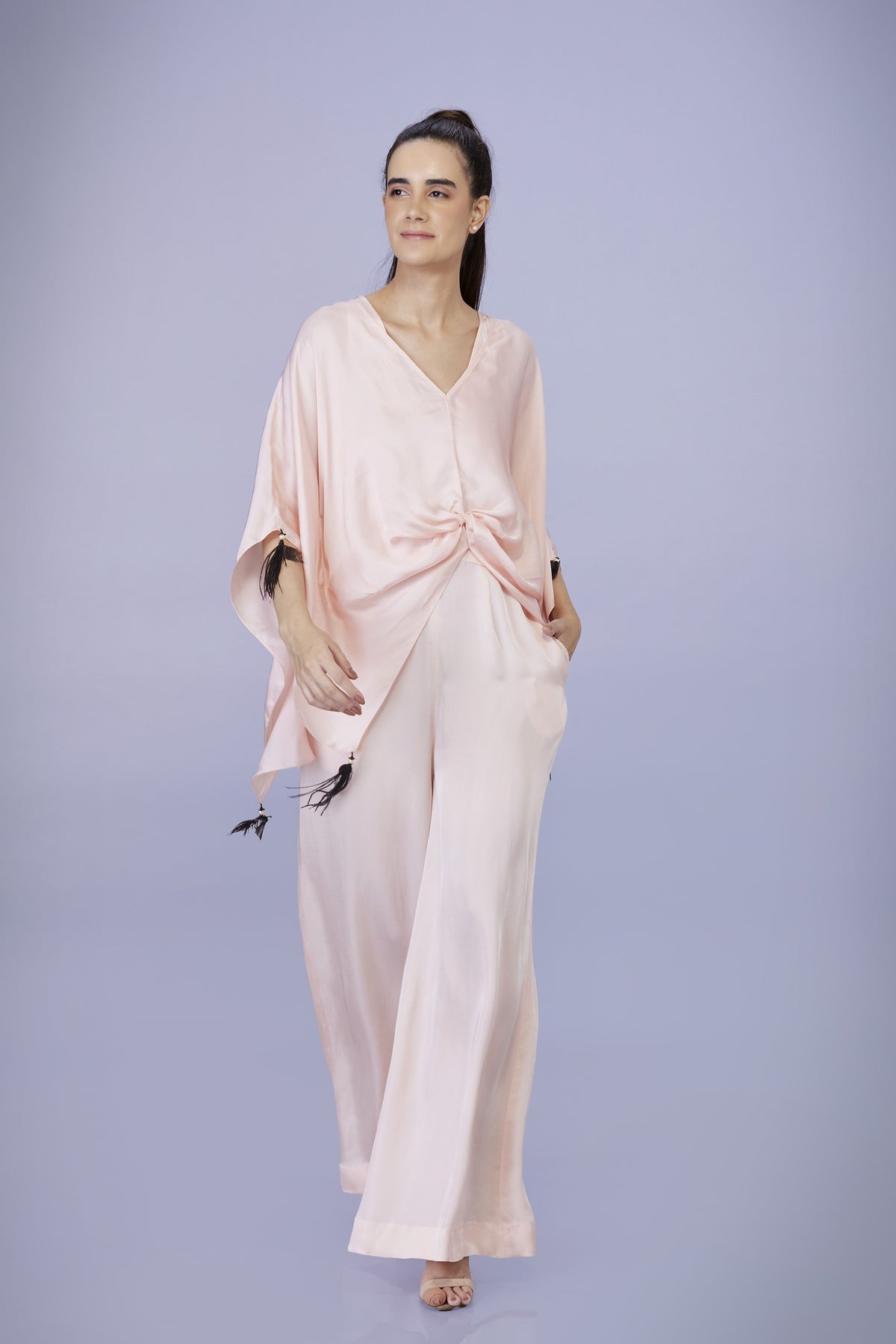 Light Peach Kaftan With Jumpsuit