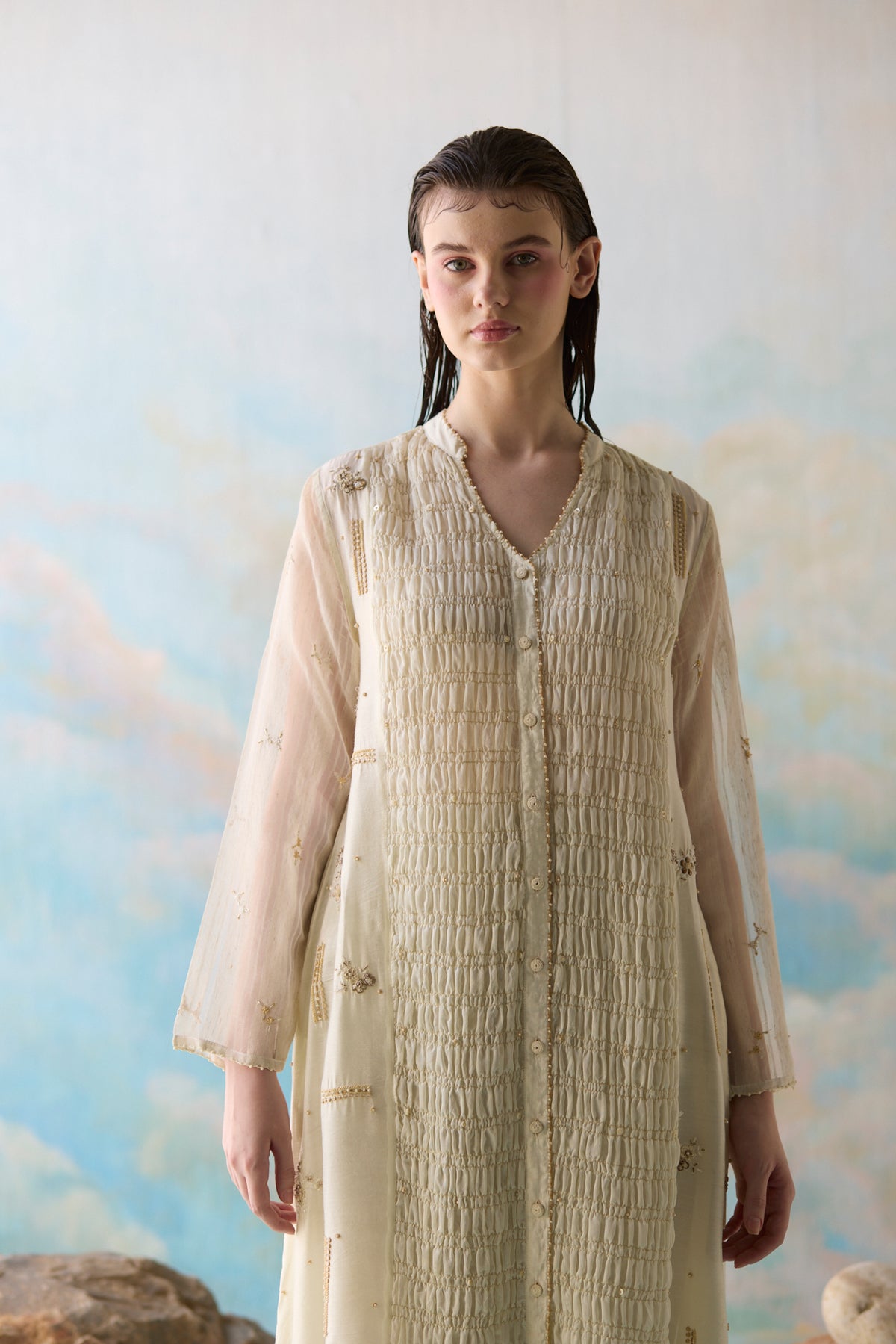 Cloud Smocked Long Top