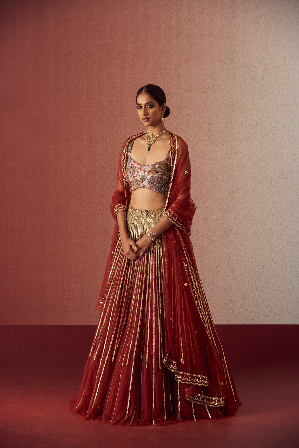 Vermillion Bloom Lehenga