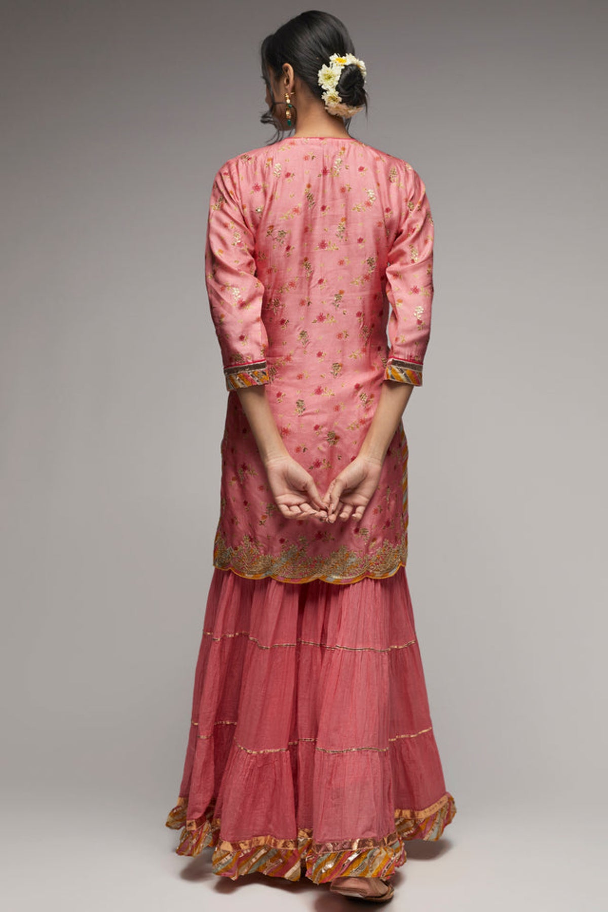 Rashida Fuchsia Short Sharara Set