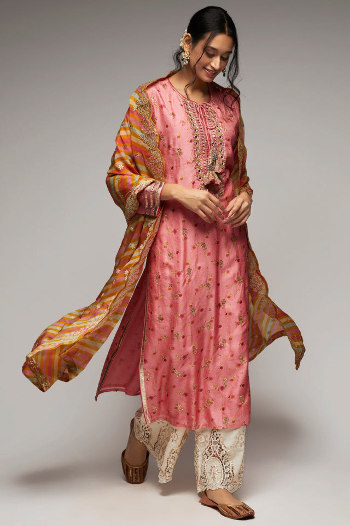 Rashida Pink Tunic Palazzo Set