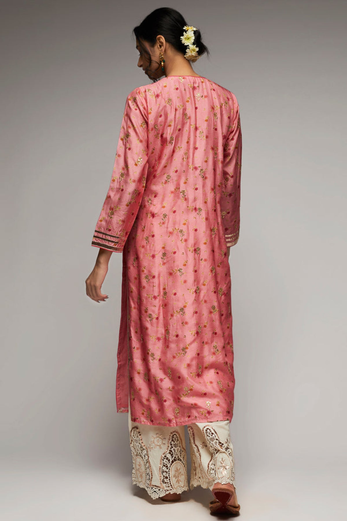 Rashida Pink Tunic Palazzo Set