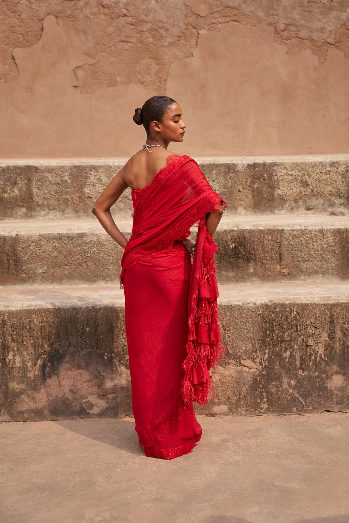 Crimson Crowned Saree Set