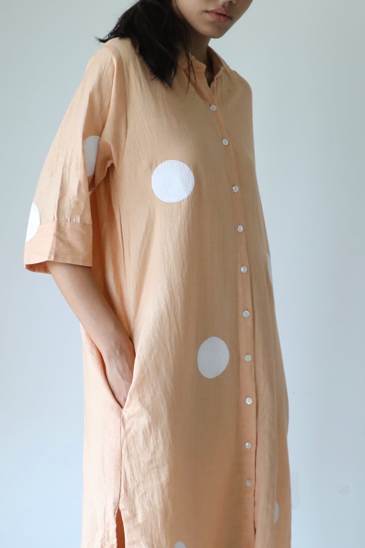 Hazelnut Polka Shirt Dress