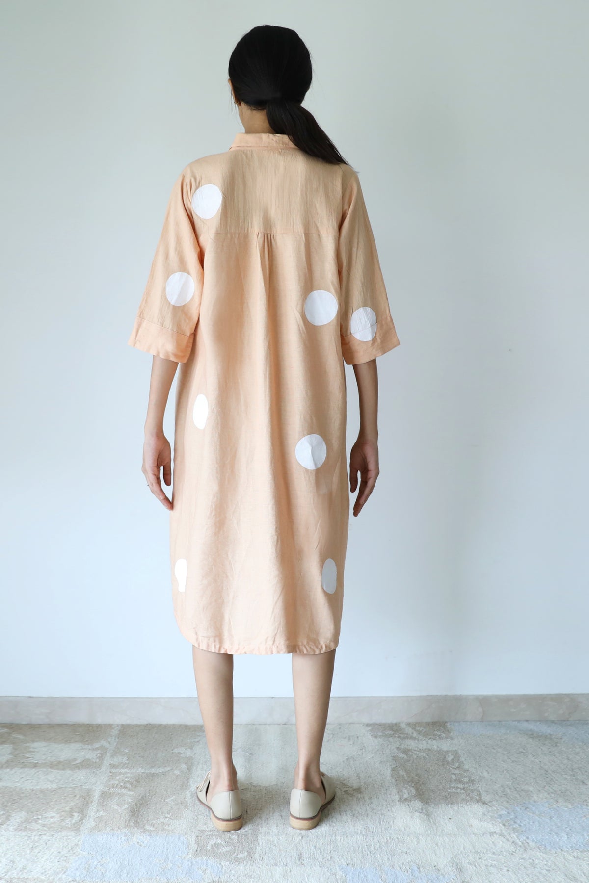 Hazelnut Polka Shirt Dress