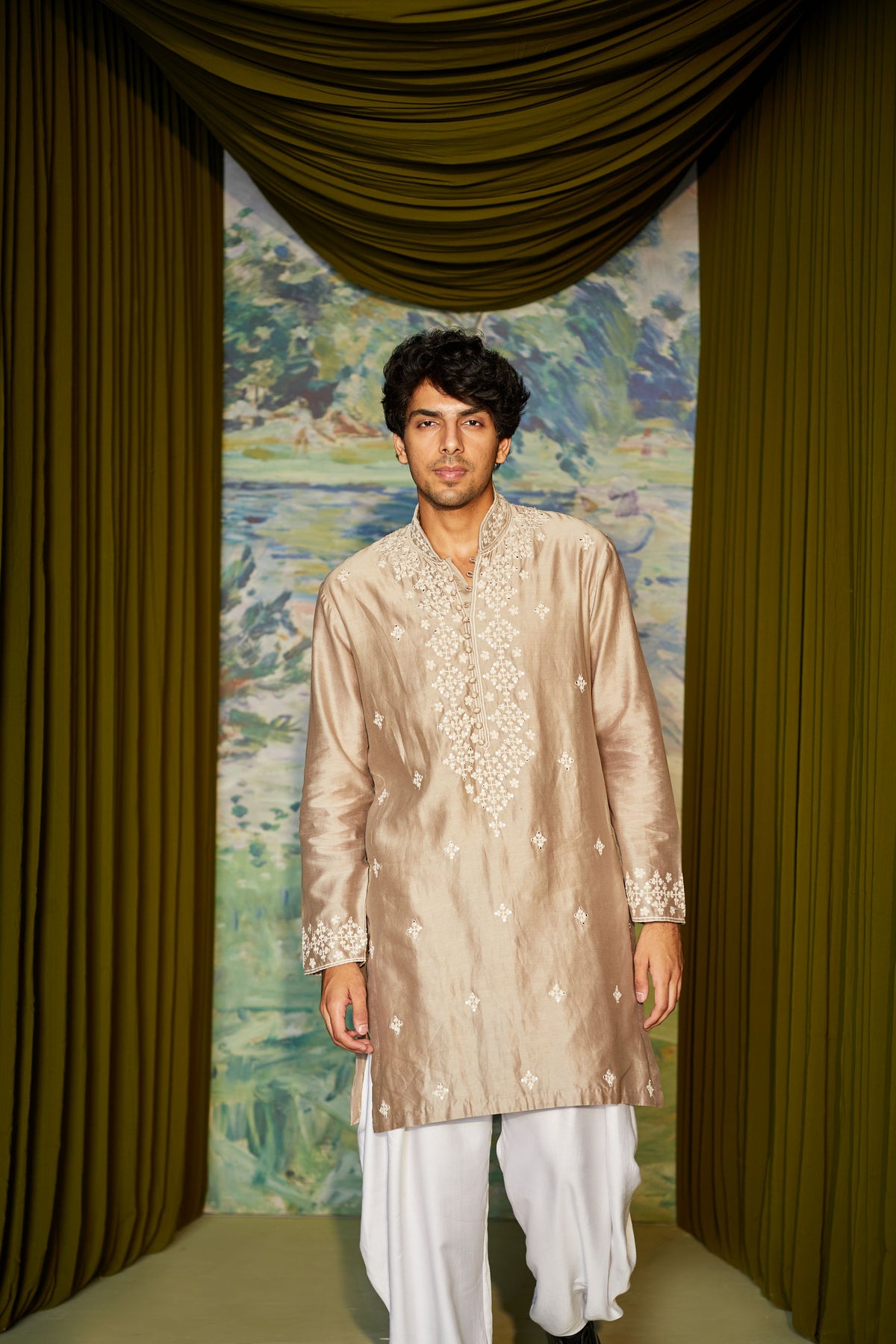 Taupe Mirror Mens Kurta Set