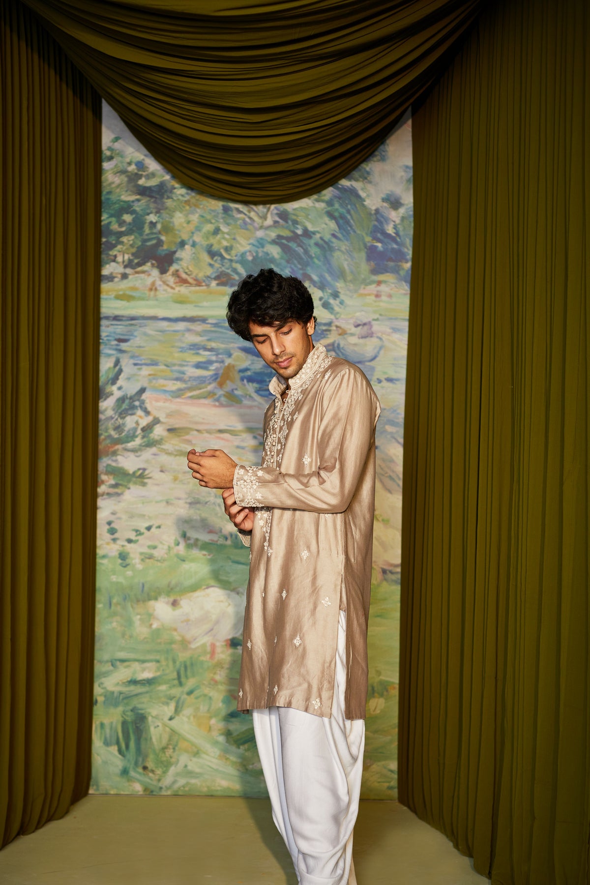 Taupe Mirror Mens Kurta Set