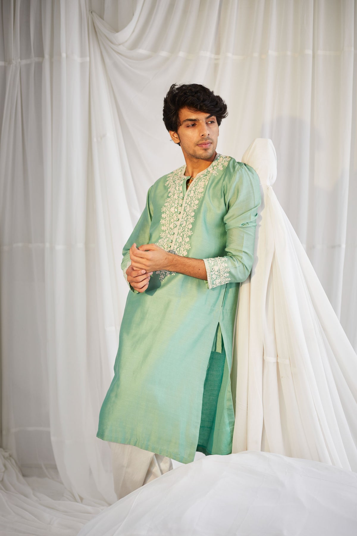 Green Mirror Mens Kurta Set