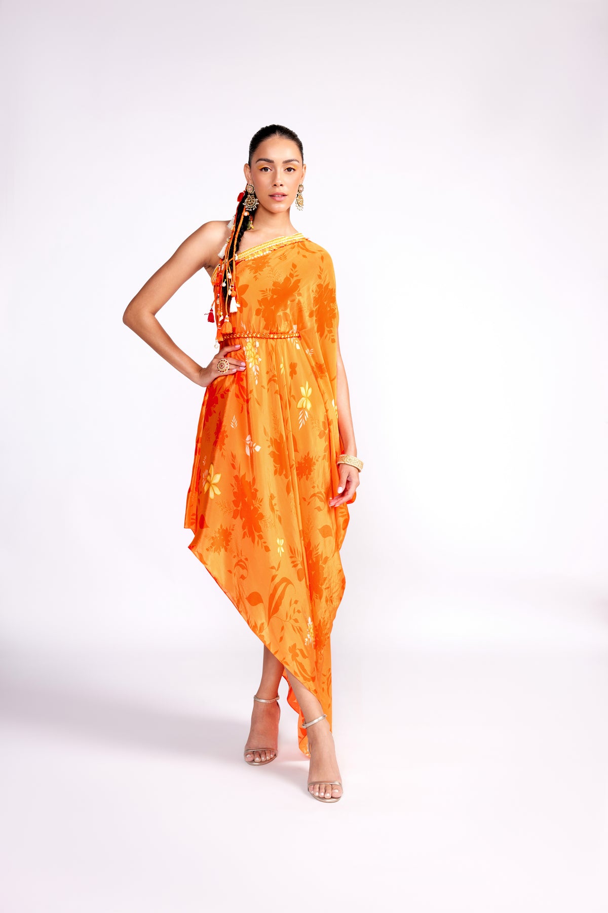 One Shoulder Kaftan Dress