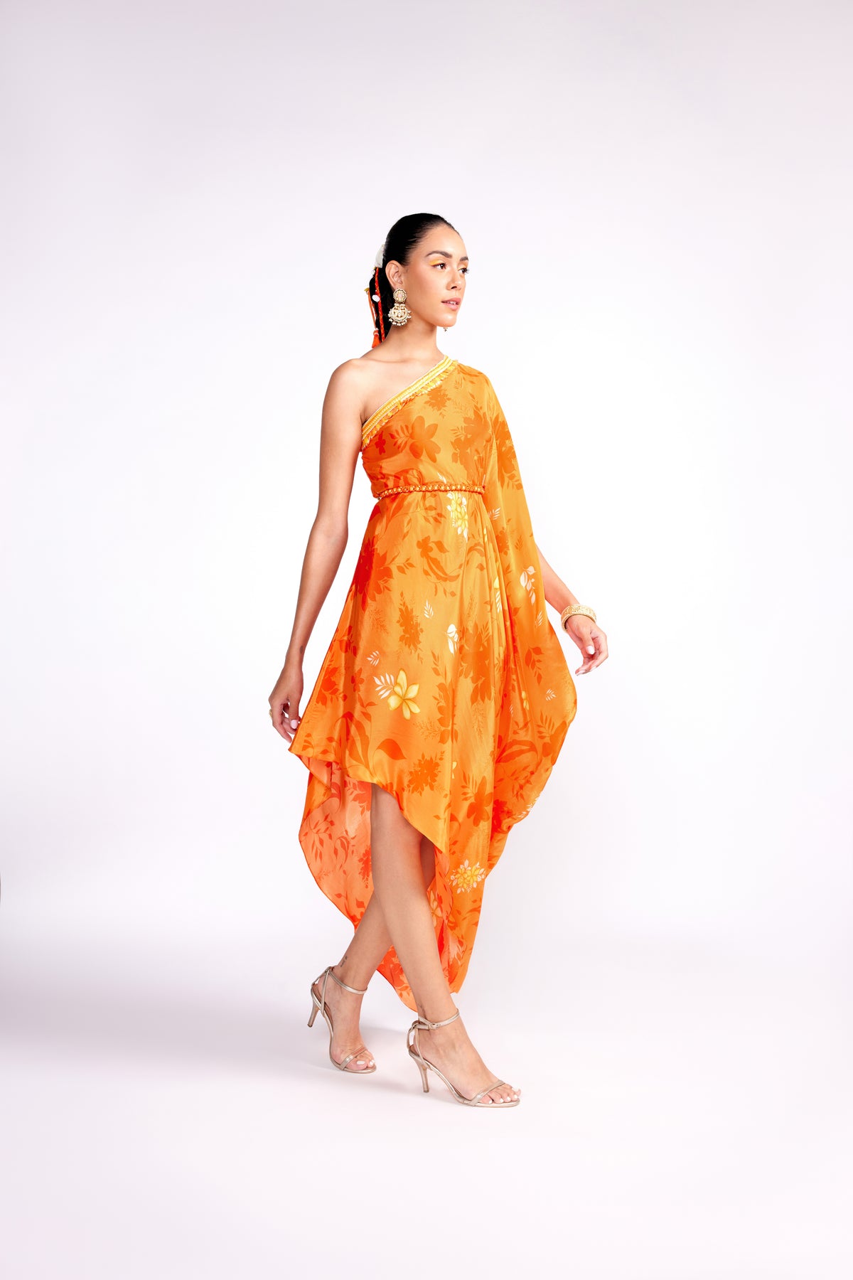 One Shoulder Kaftan Dress