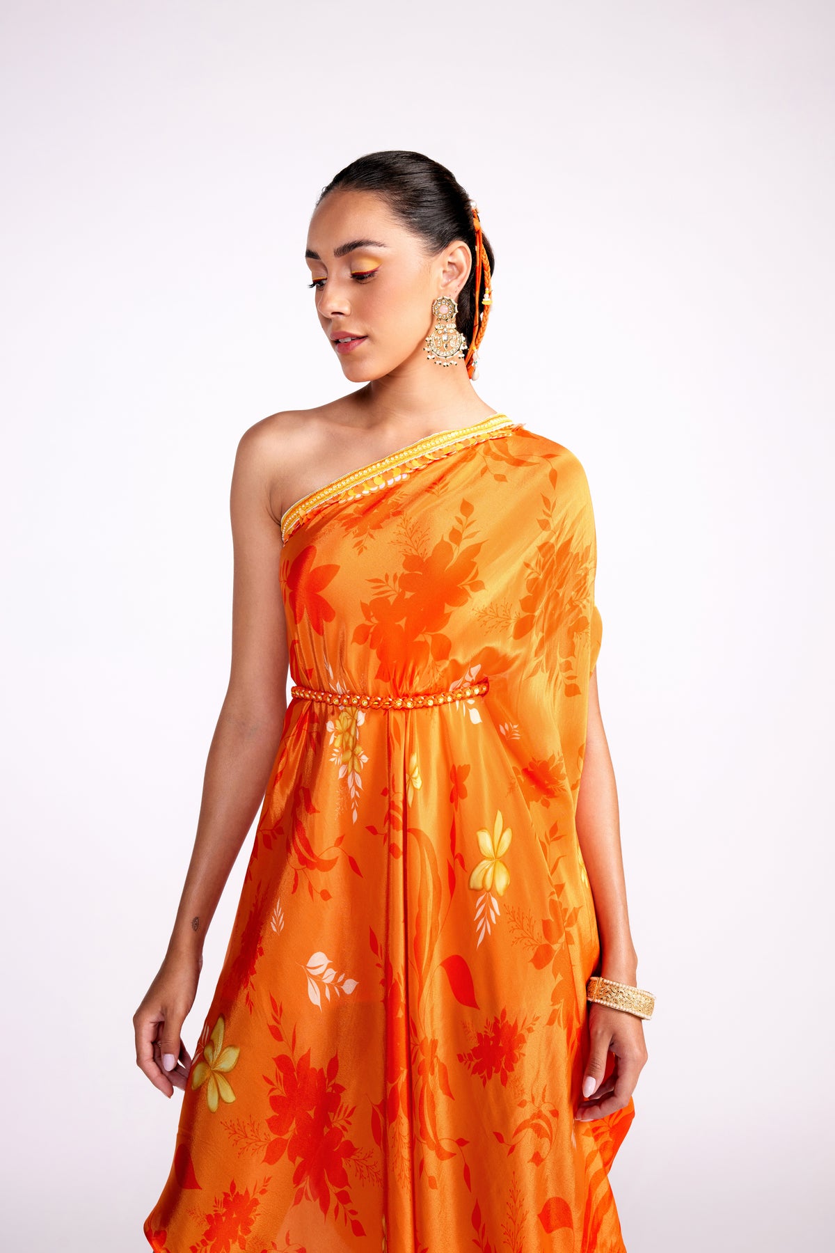 One Shoulder Kaftan Dress