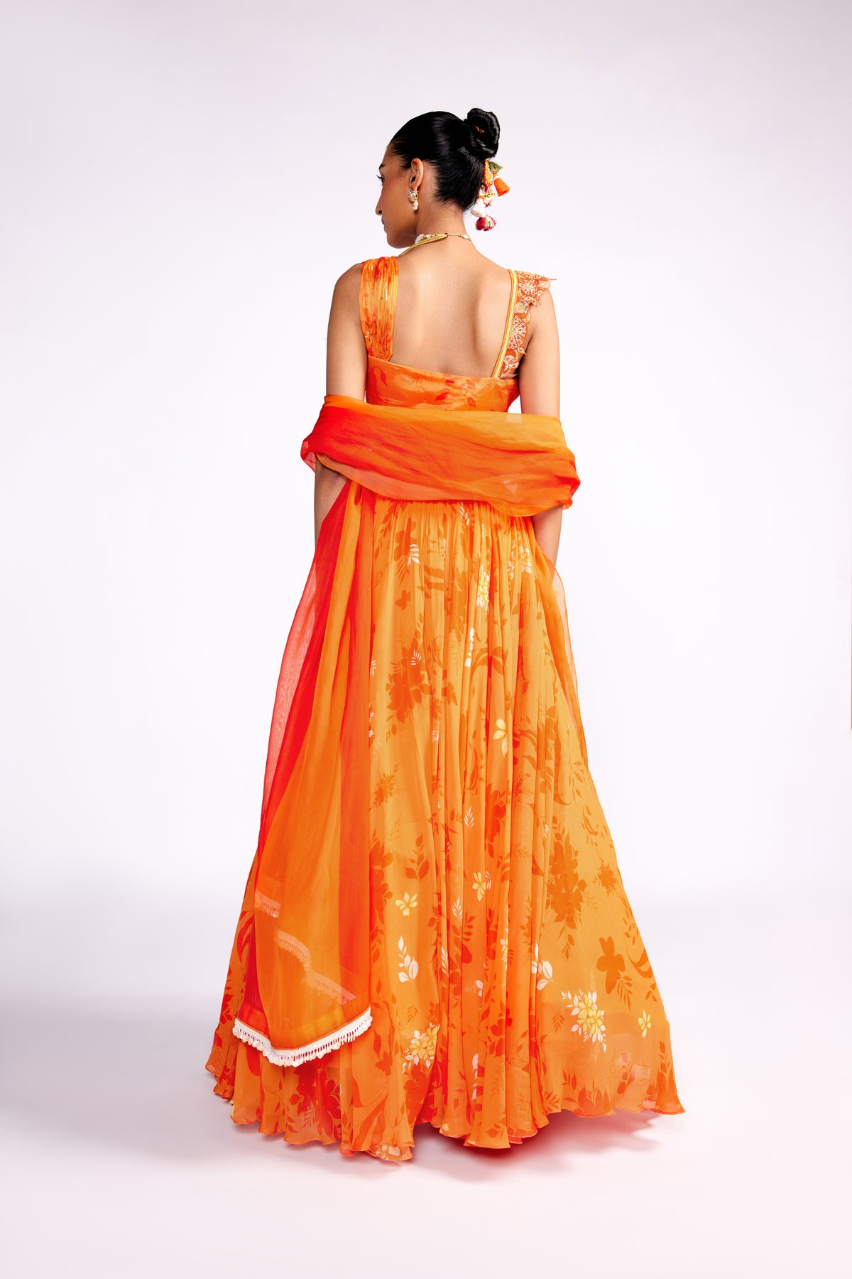 Tangerine Orange Lehenga Set