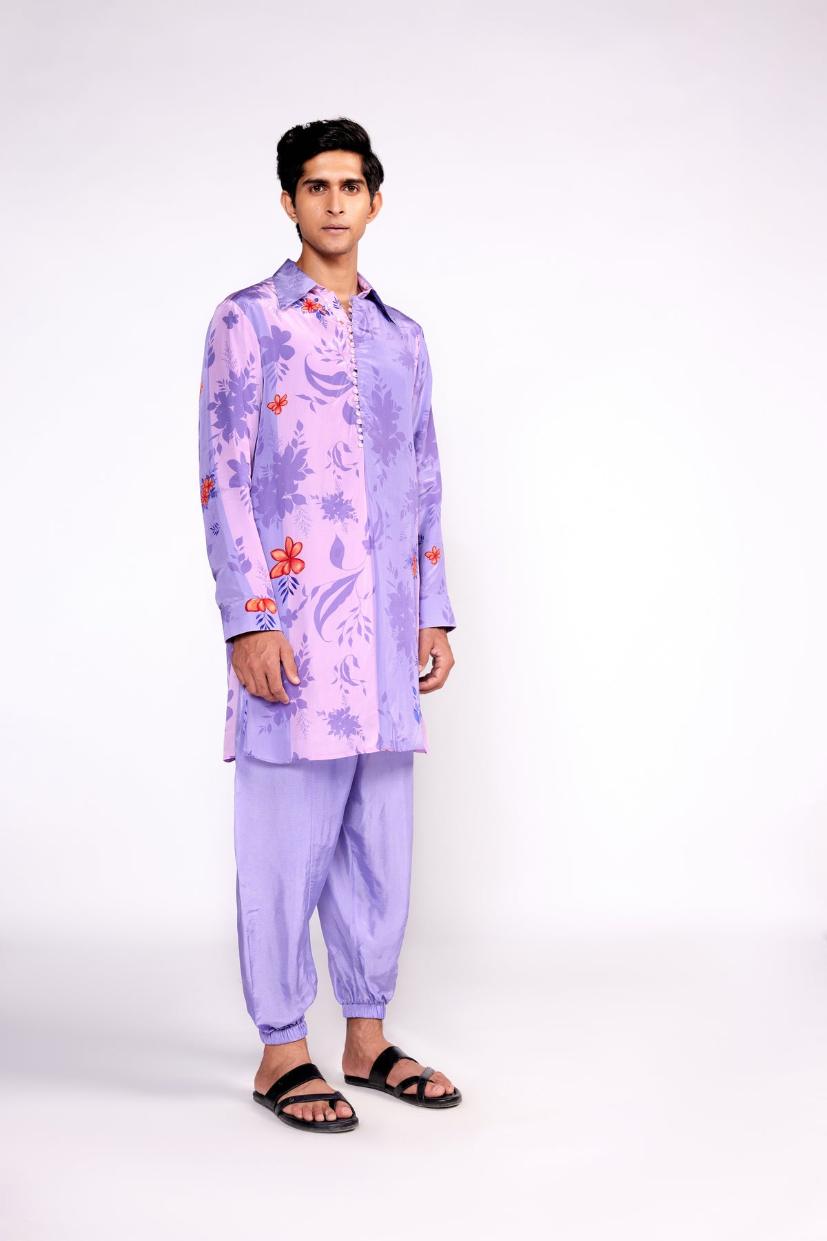 Lilac Printed Kurta Set