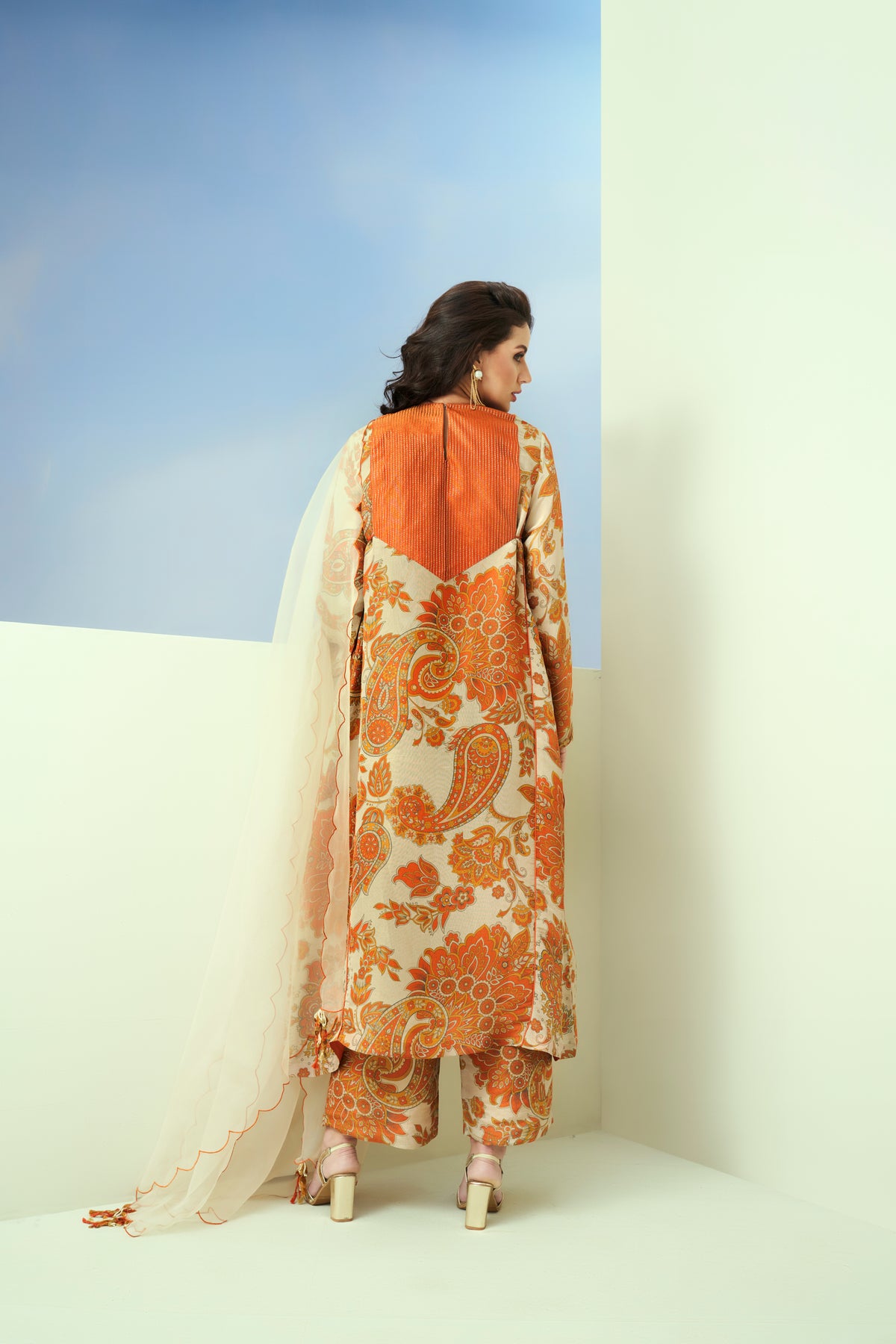 Off White Embroidered Panet Kurta Set