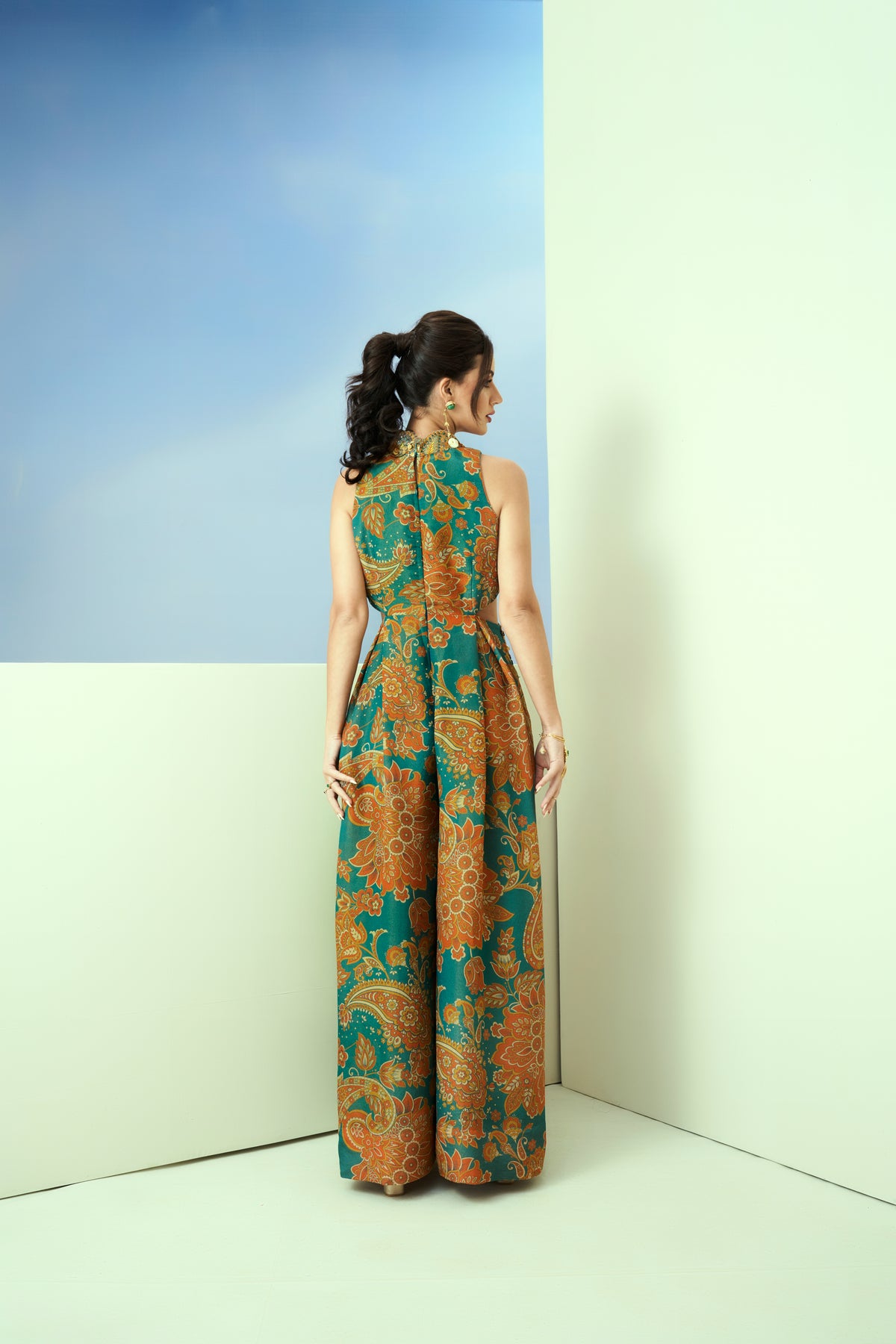 Green Printed Jumpsuit