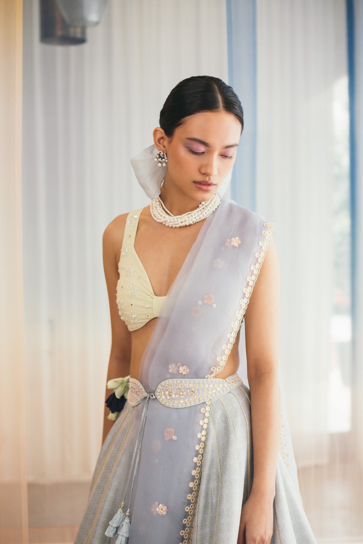 Misty Blue Lehenga