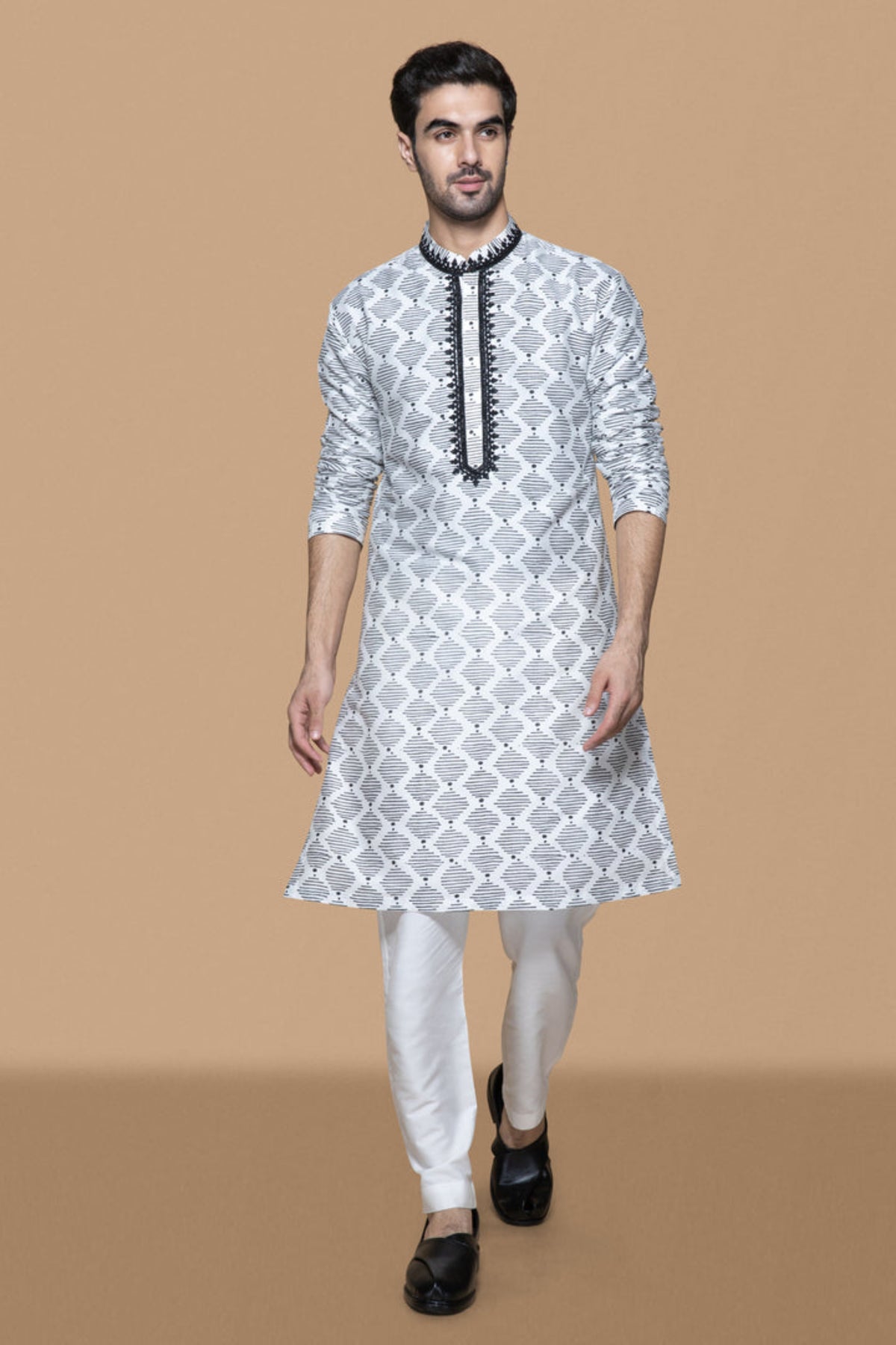 Ivory Hand Block Printed Kurta Set