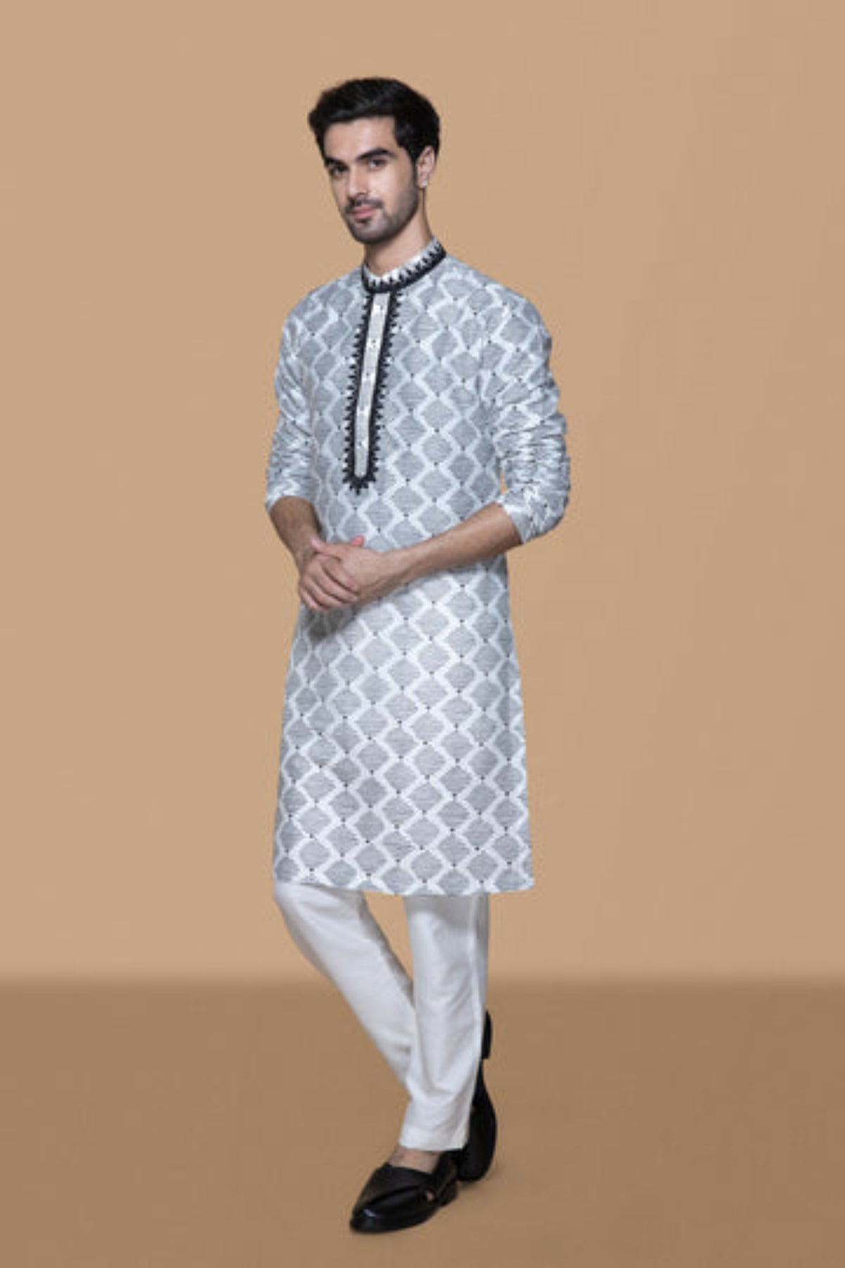 Ivory Hand Block Printed Kurta Set