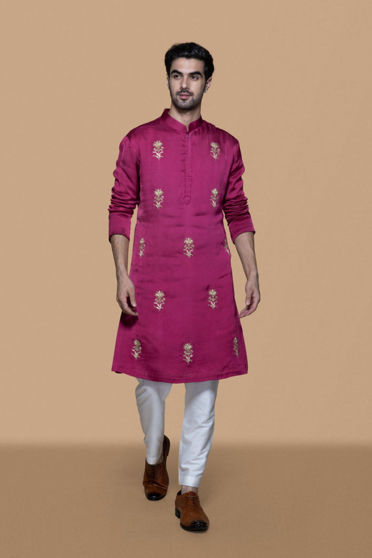 Magenta Lotus Kurta Set