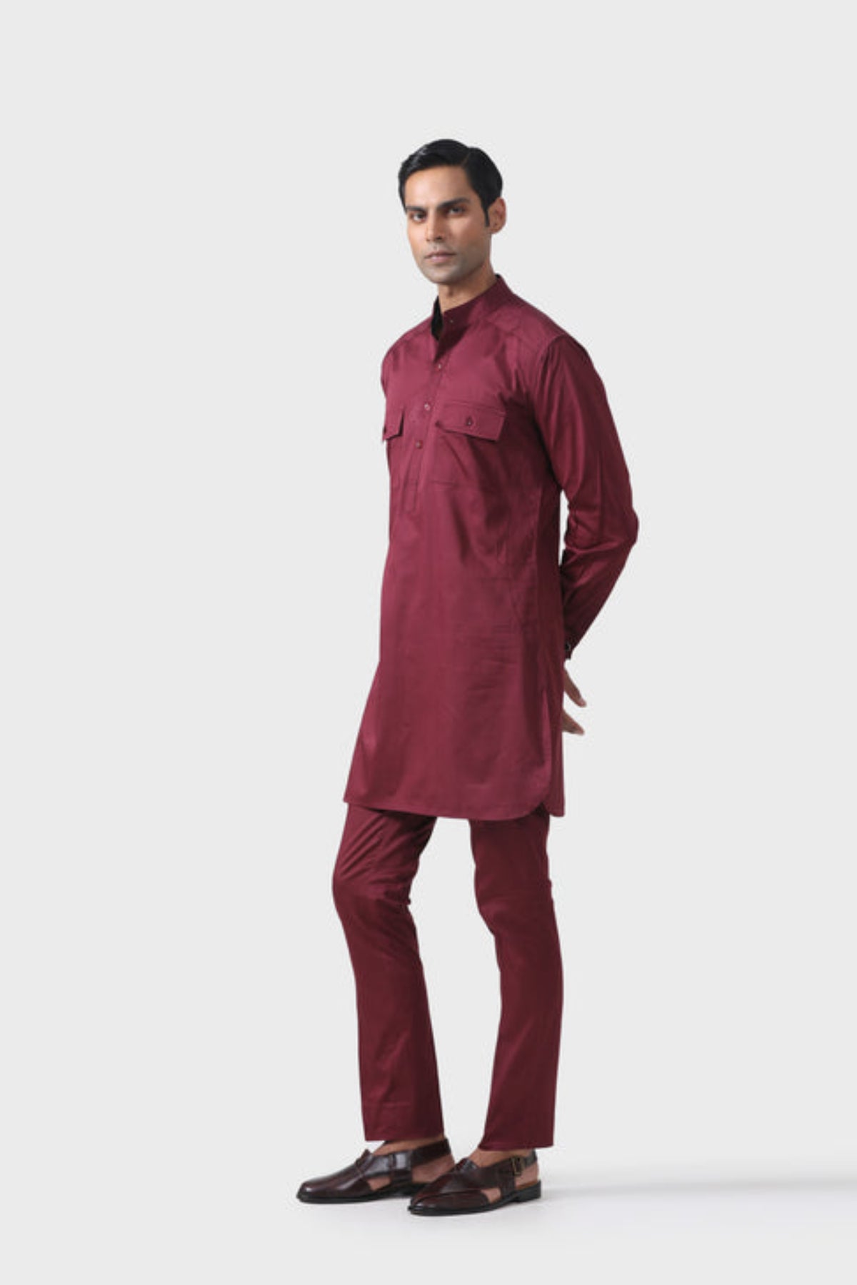 Elite Bespoke Marron Pathani Suit