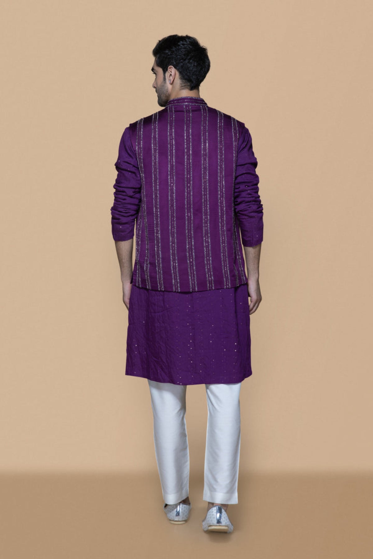 Purple Bundi Kurta Set