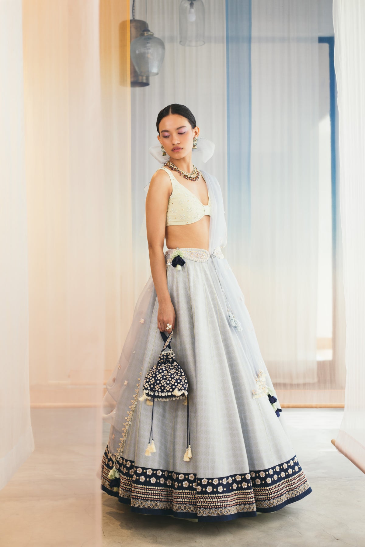 Misty Blue Lehenga