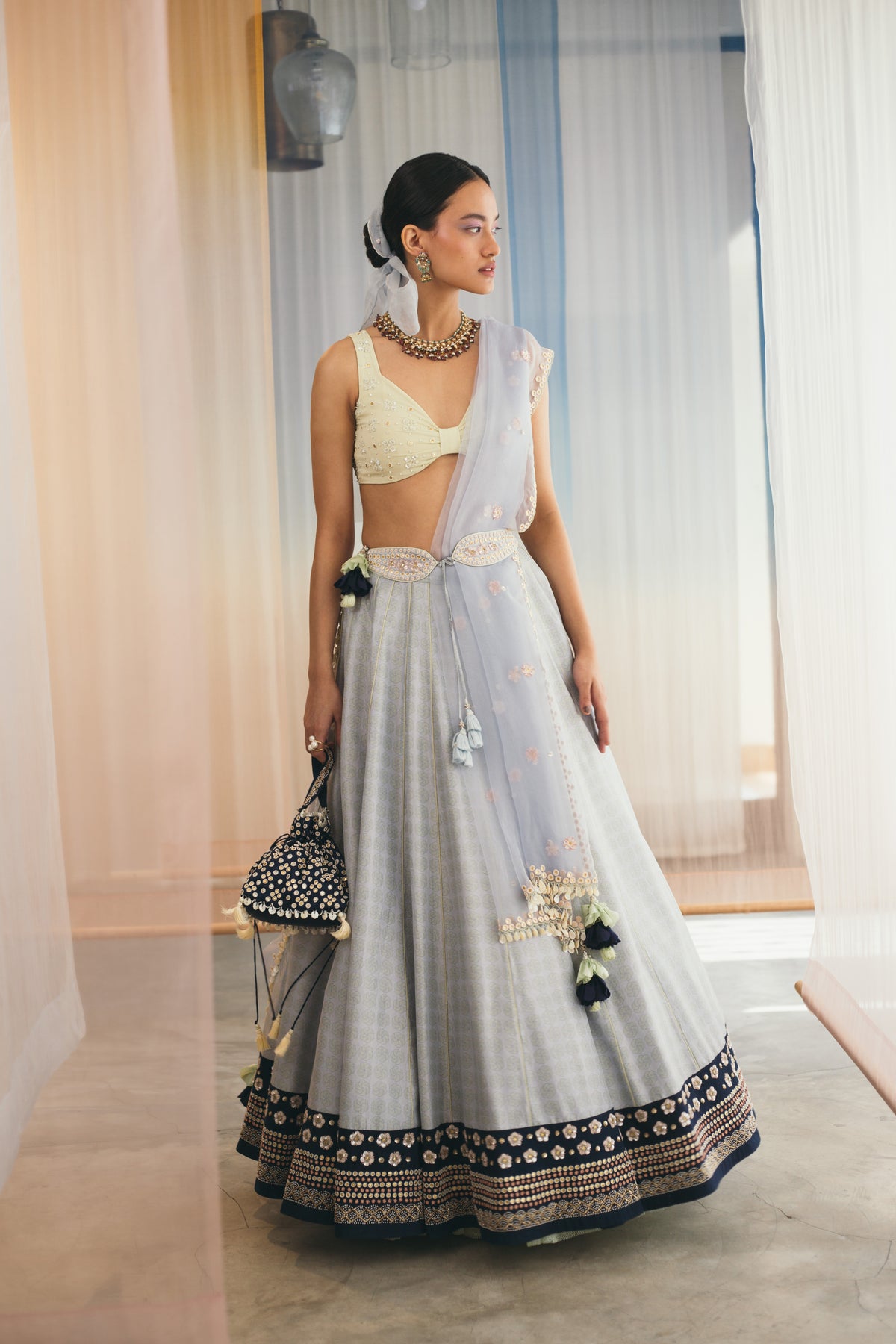 Misty Blue Lehenga