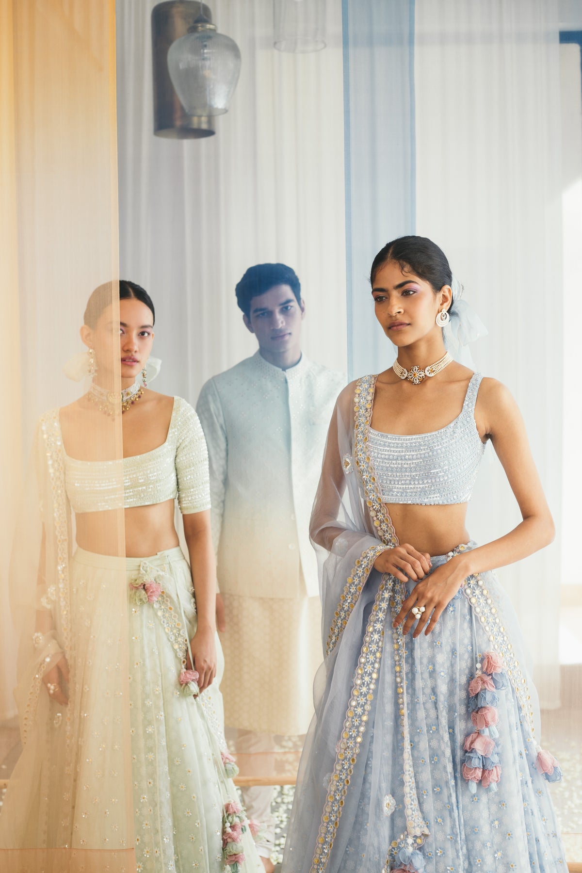 Misty Blue Lehenga