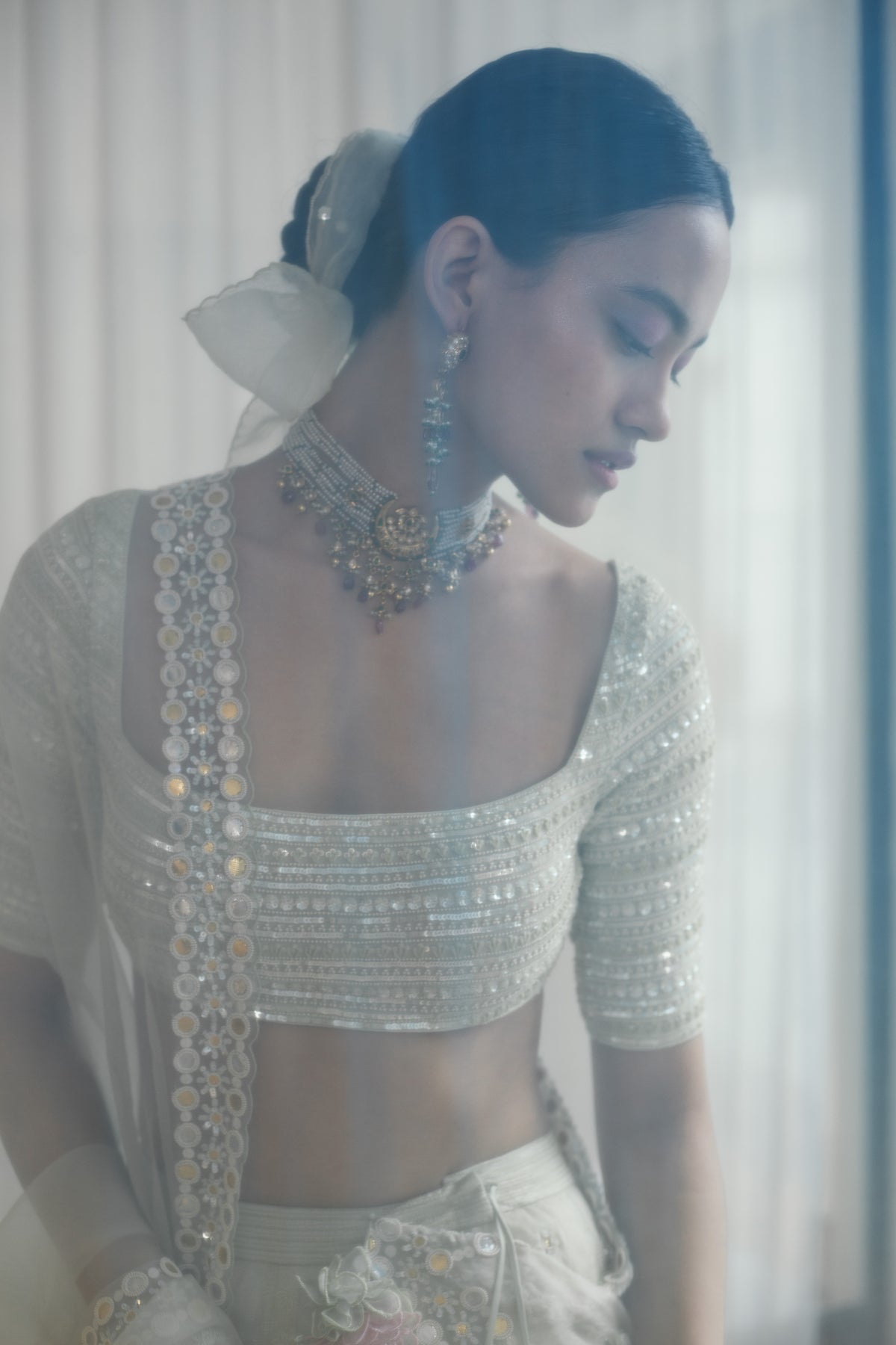 Misty Blue Lehenga