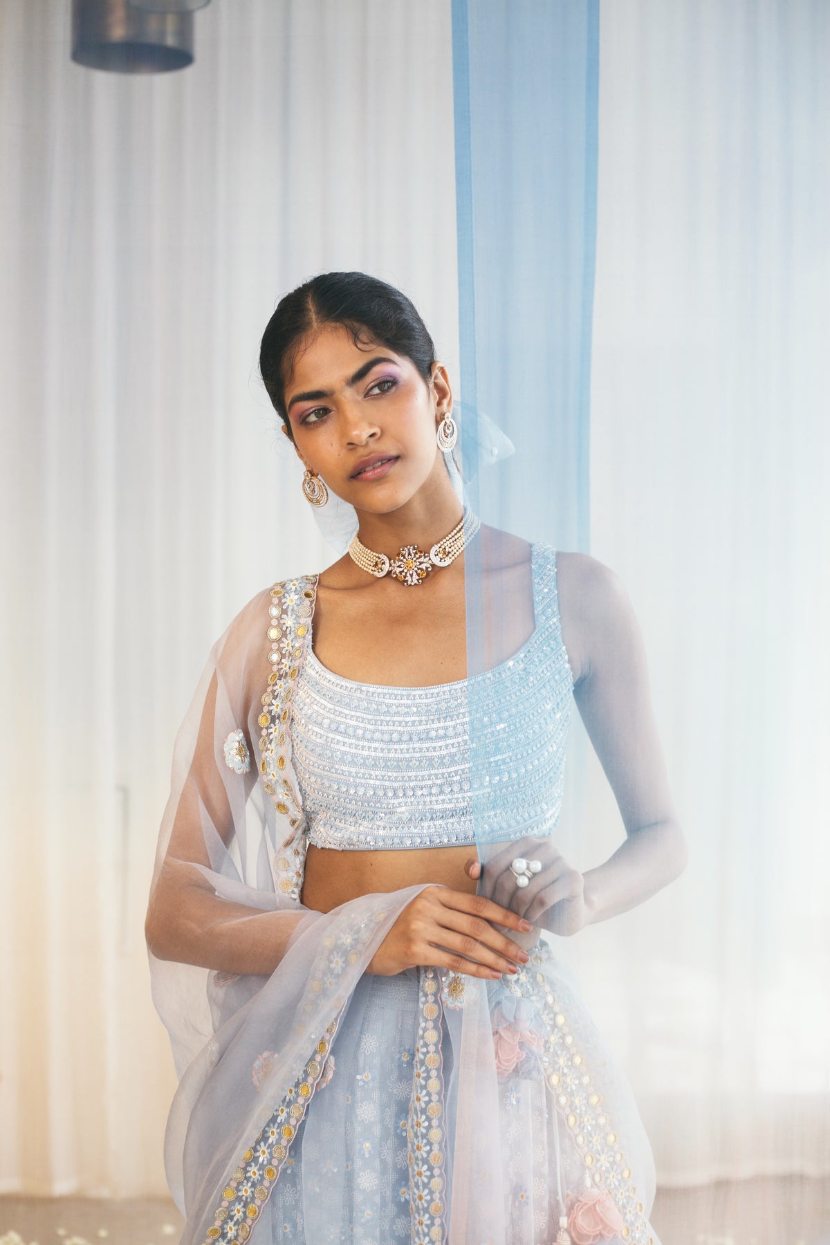 Misty Blue Lehenga