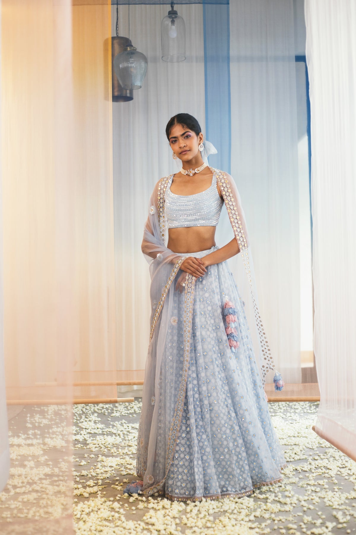 Misty Blue Lehenga