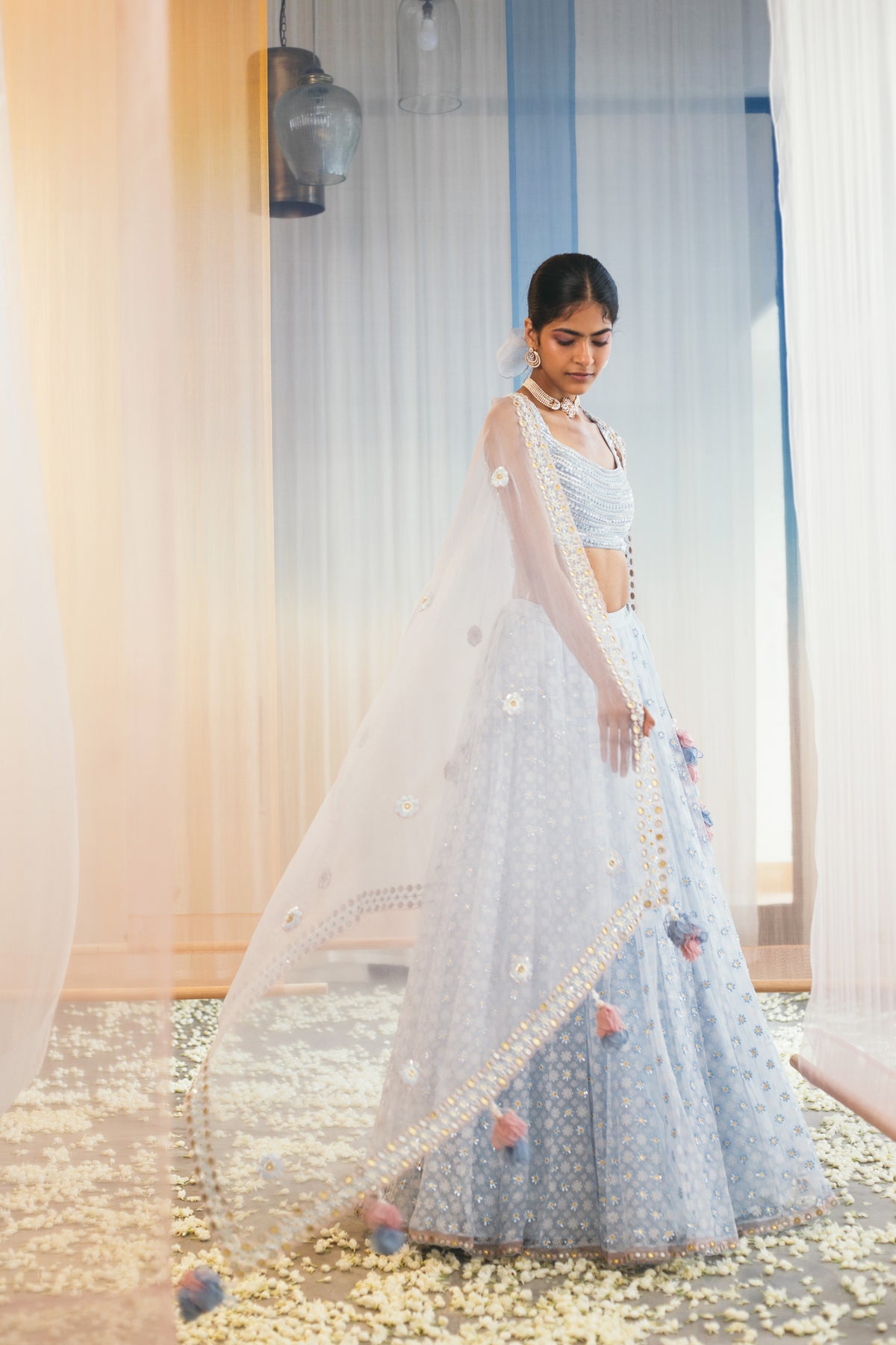 Misty Blue Lehenga