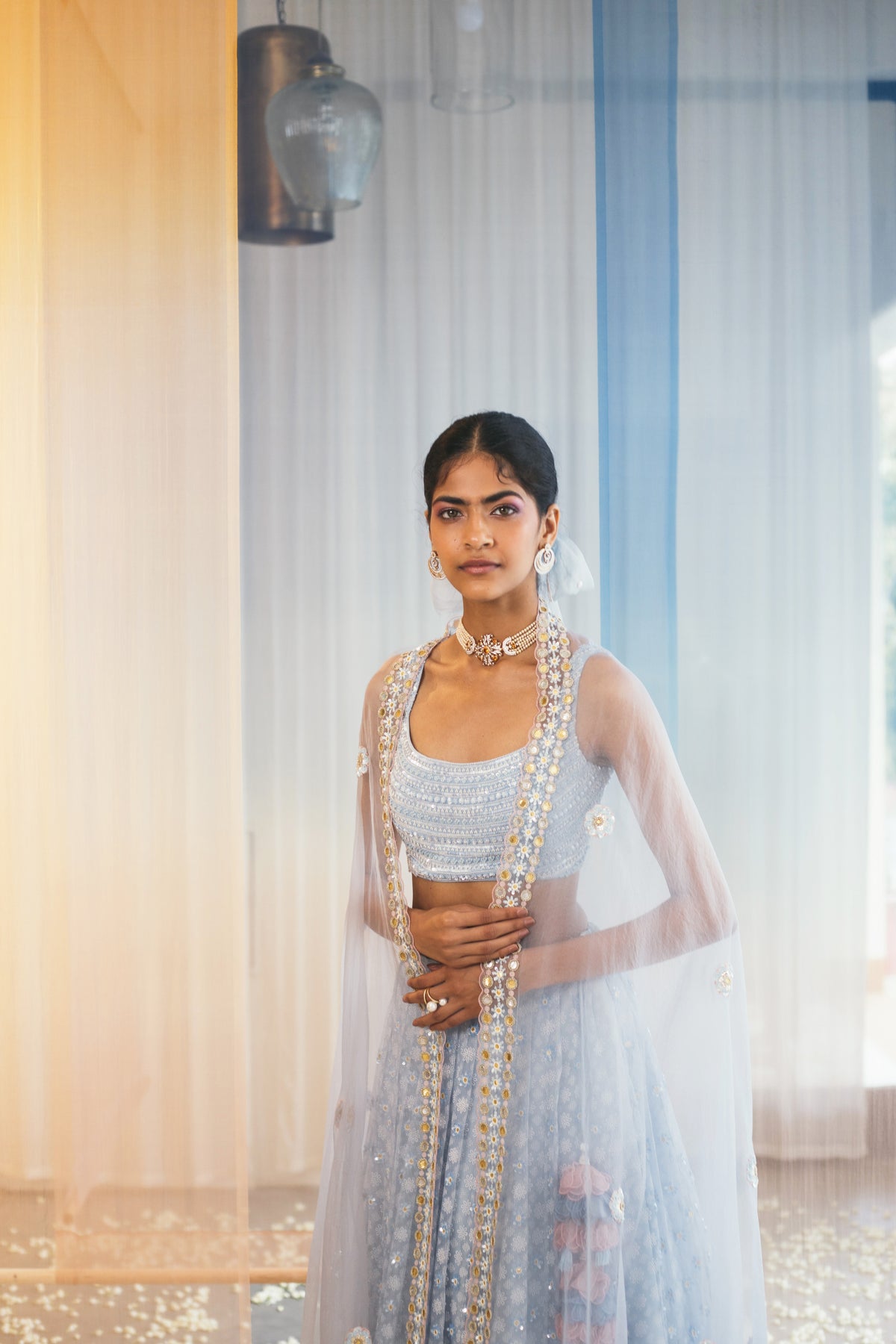 Misty Blue Lehenga