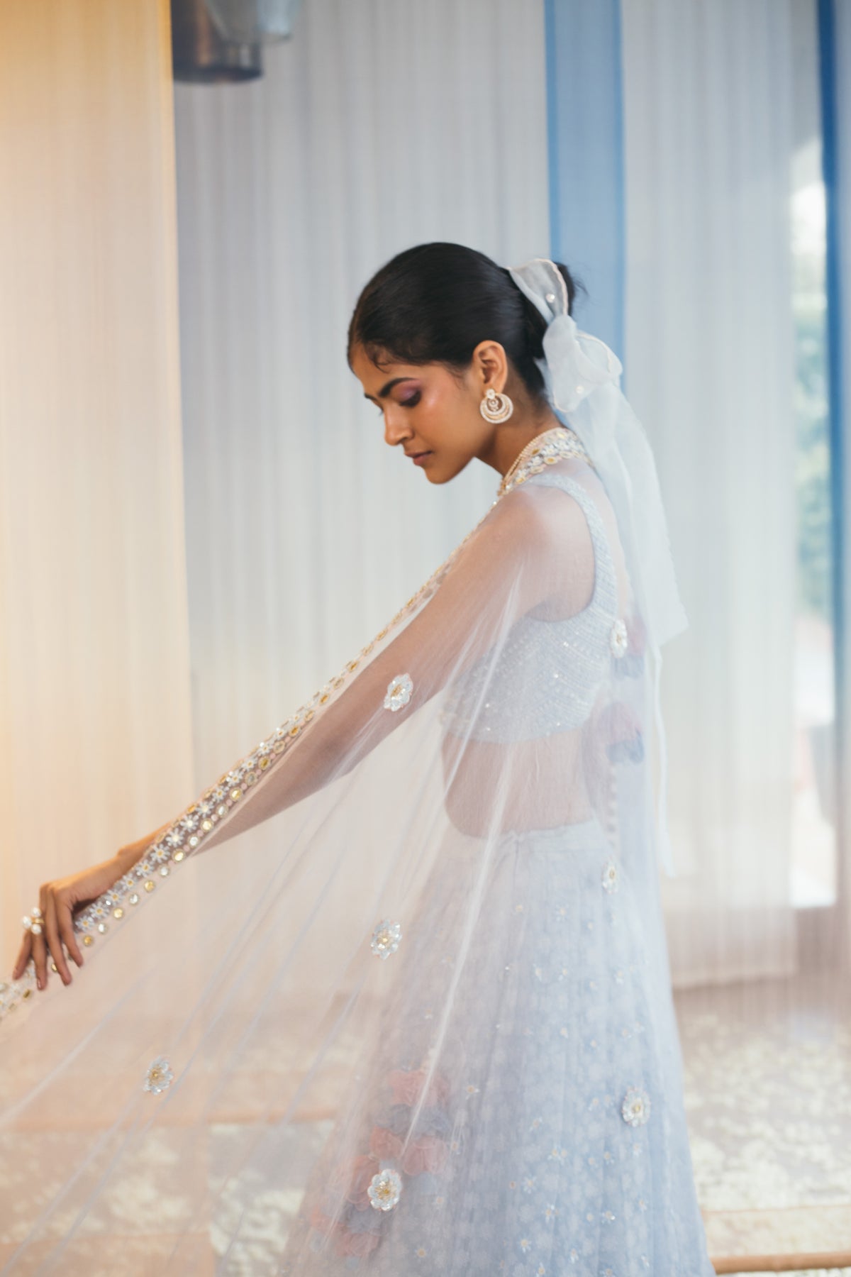 Misty Blue Lehenga