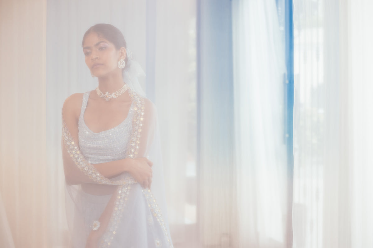 Misty Blue Lehenga