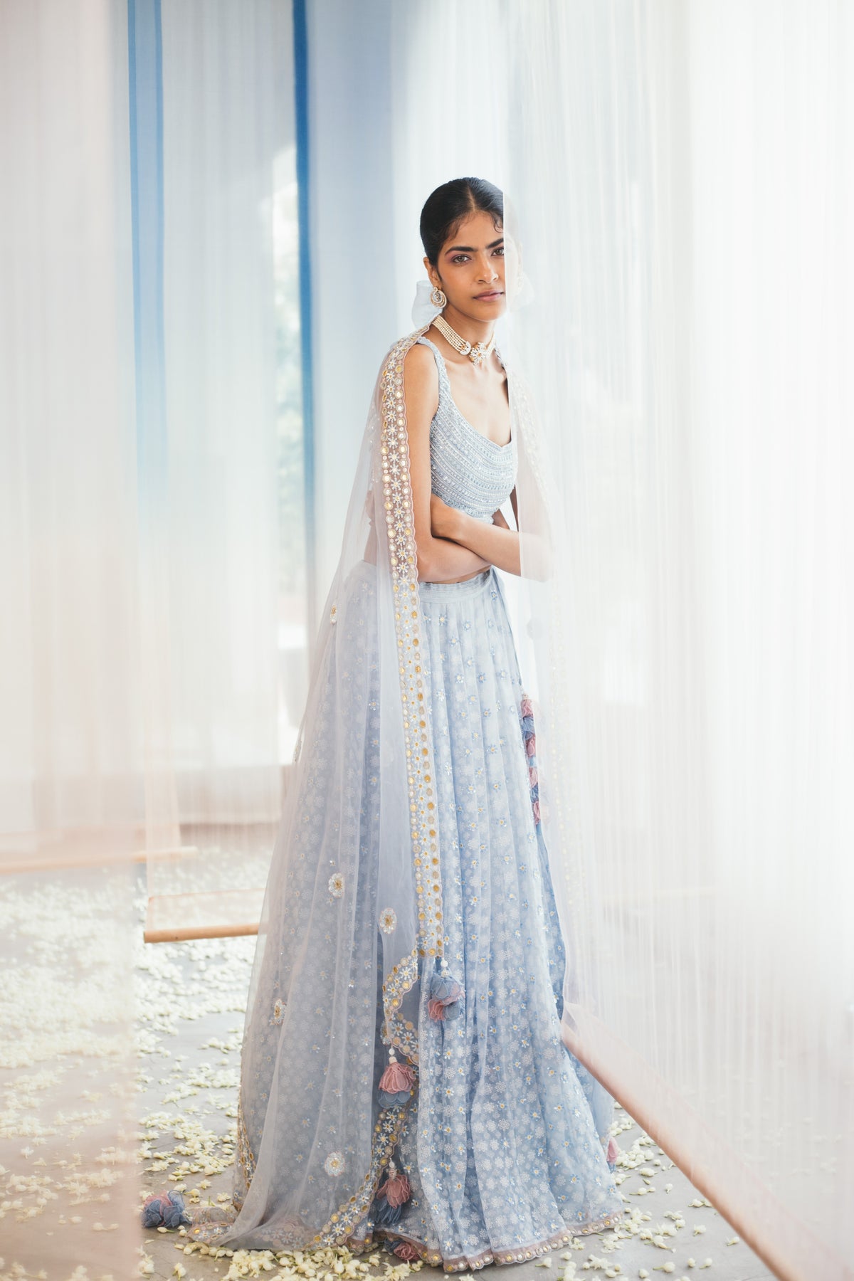 Misty Blue Lehenga