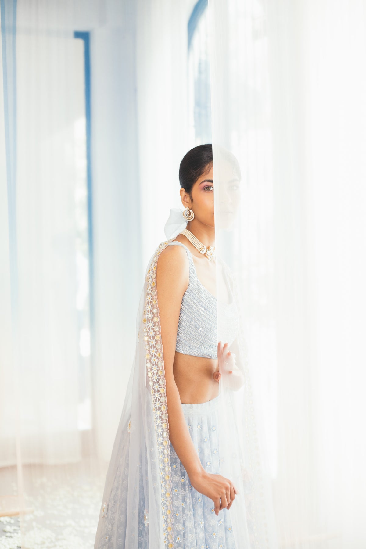 Misty Blue Lehenga