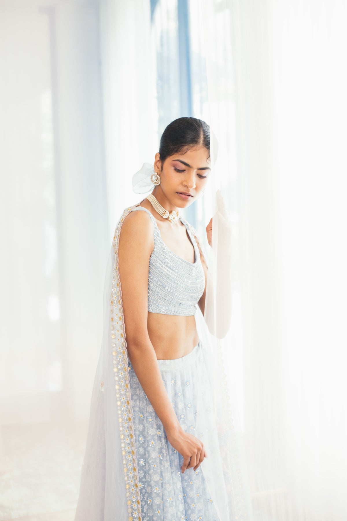 Misty Blue Lehenga