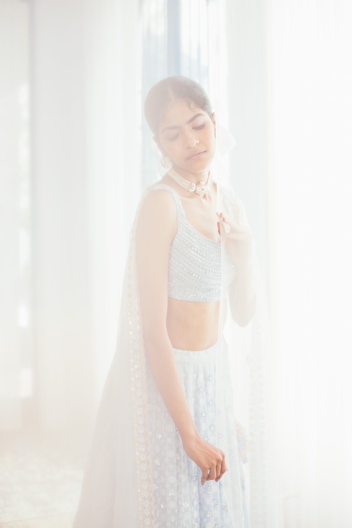 Misty Blue Lehenga