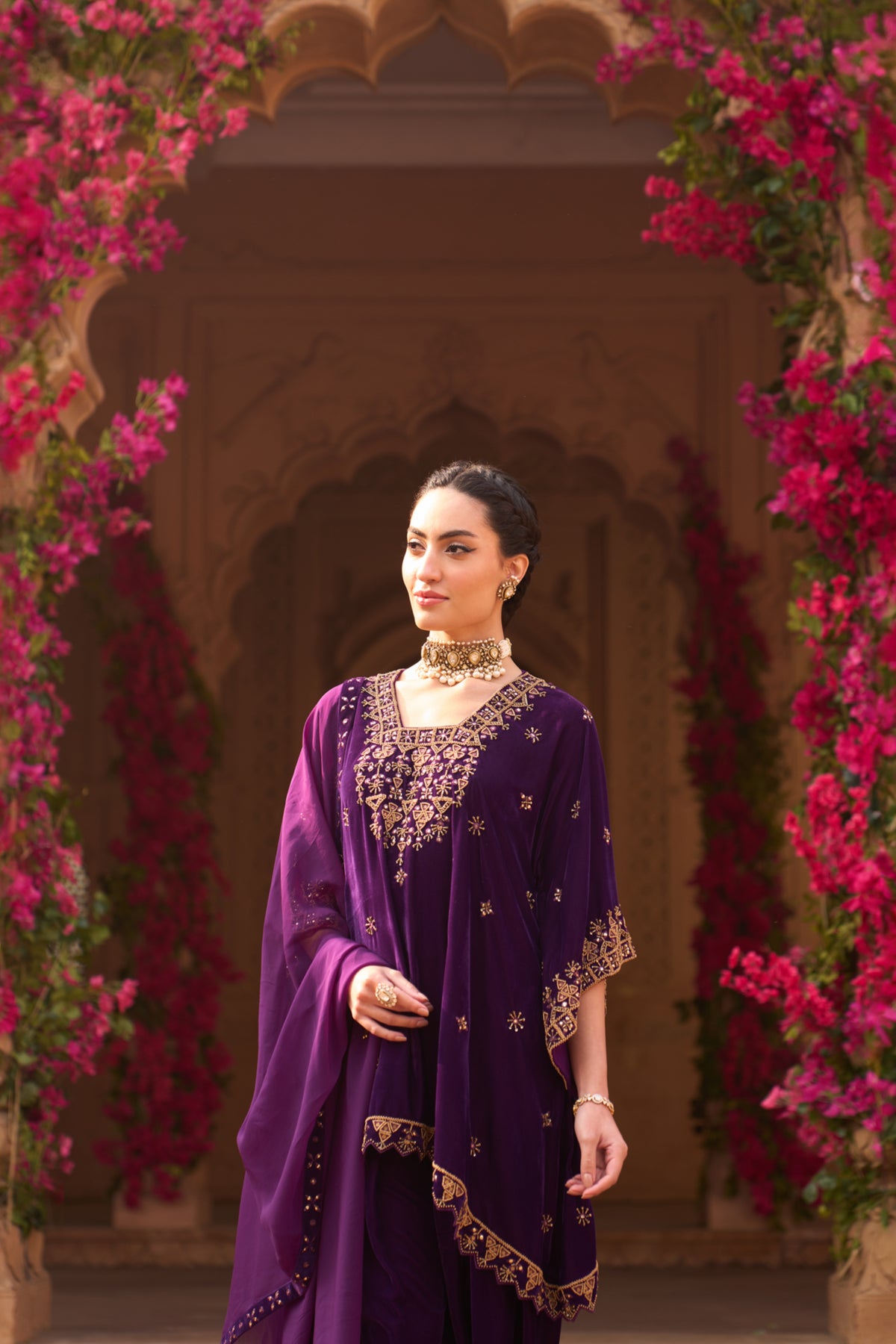 Jamun Makhmal Kaftan Set