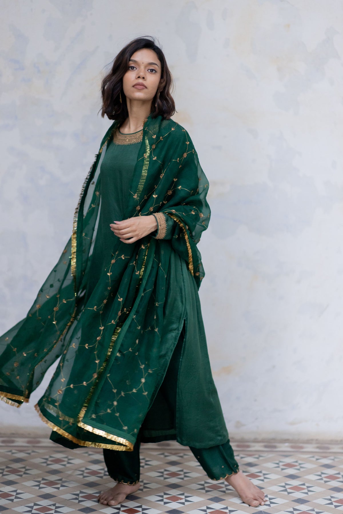 Emerald padmini jaal odhani