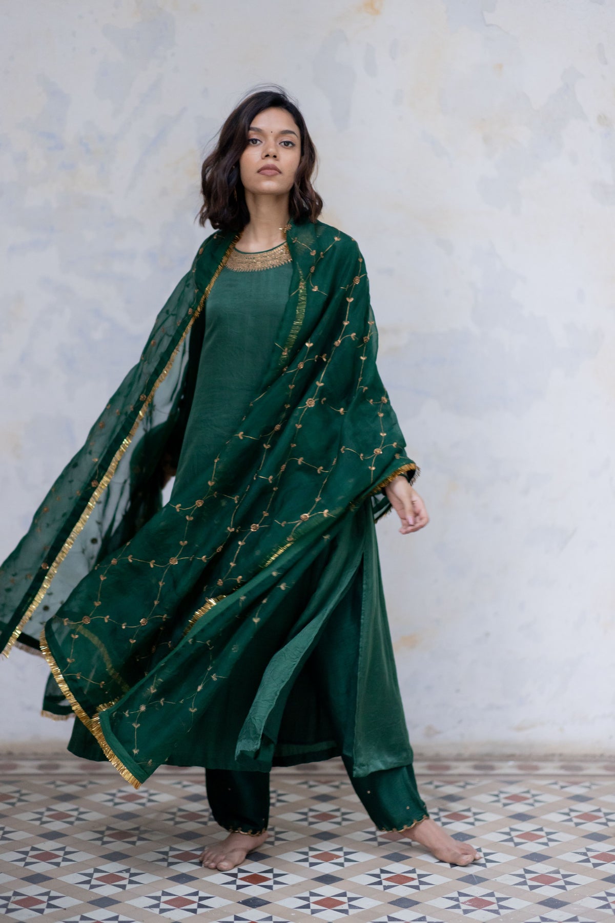 Emerald padmini jaal odhani