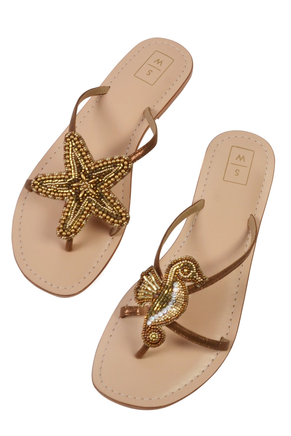 Larry Gold and Bronze sandals