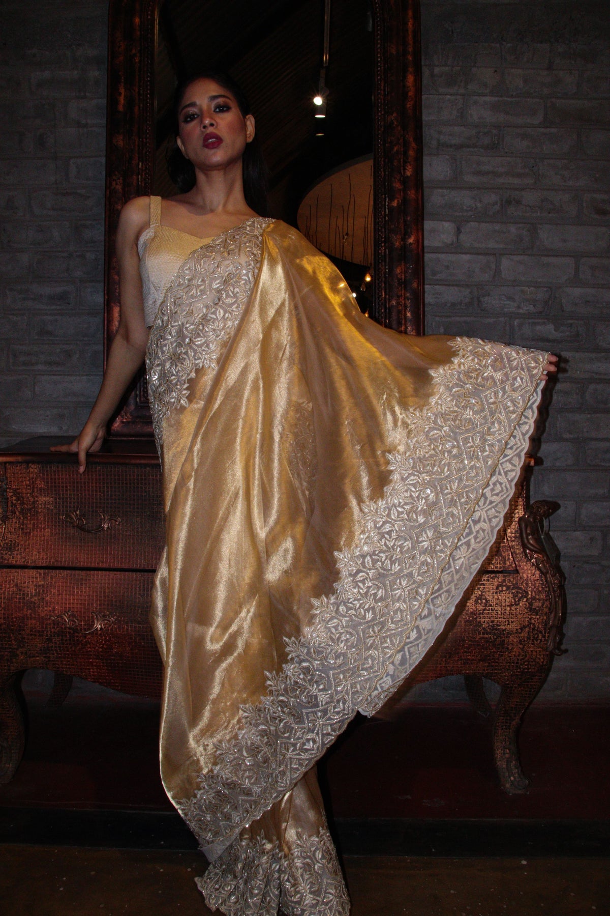 Golden Tissue Saree