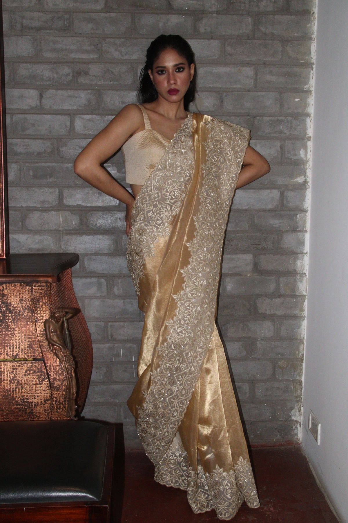 Golden Tissue Saree