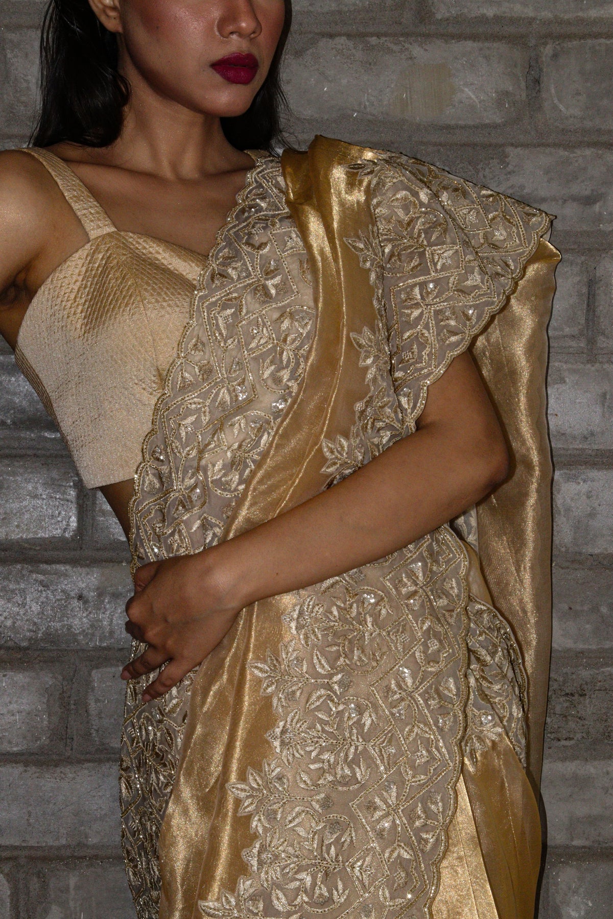 Golden Tissue Saree