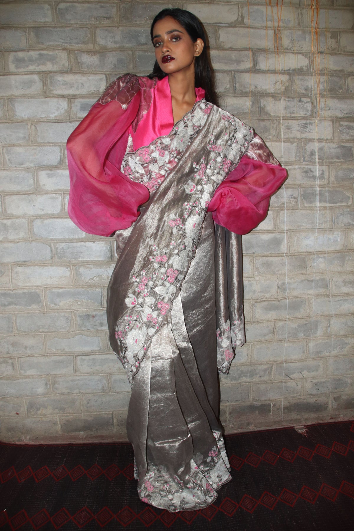 Grey Tissue Saree