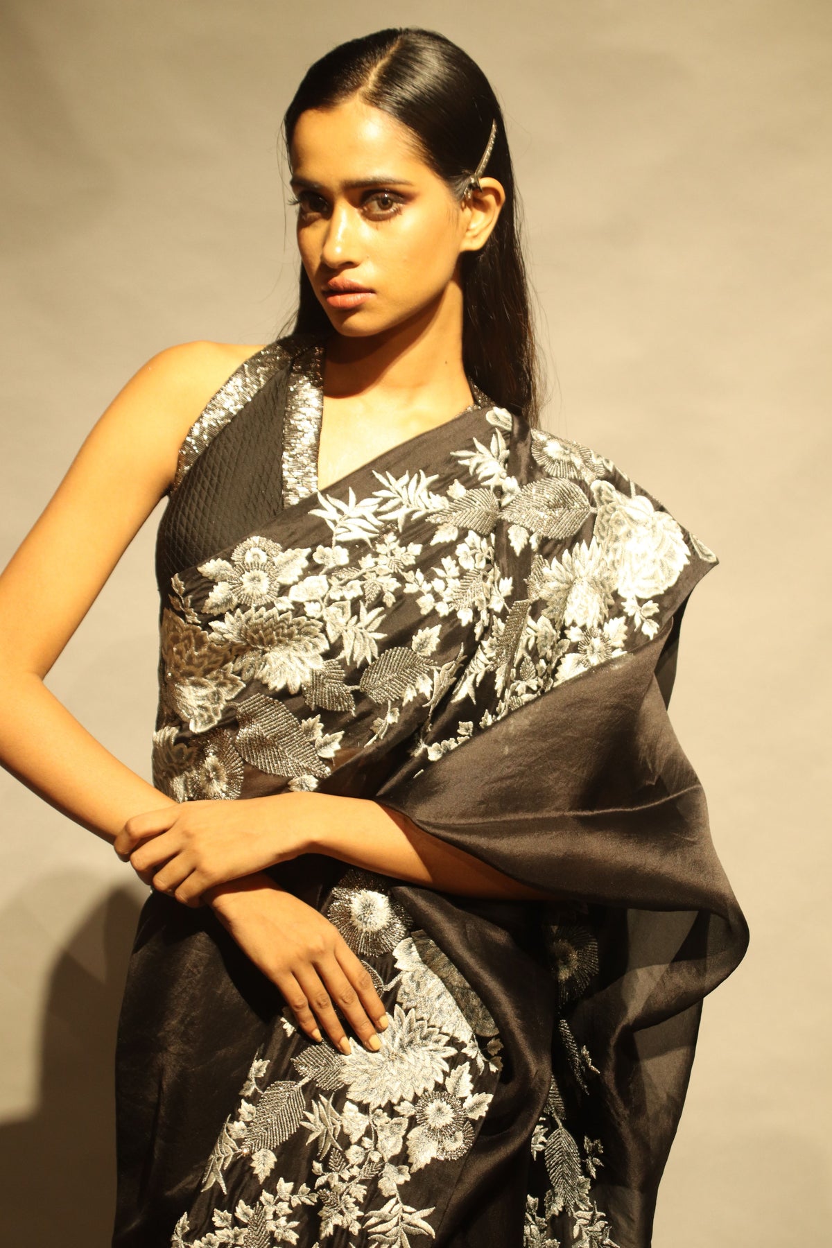 Black Organza Saree