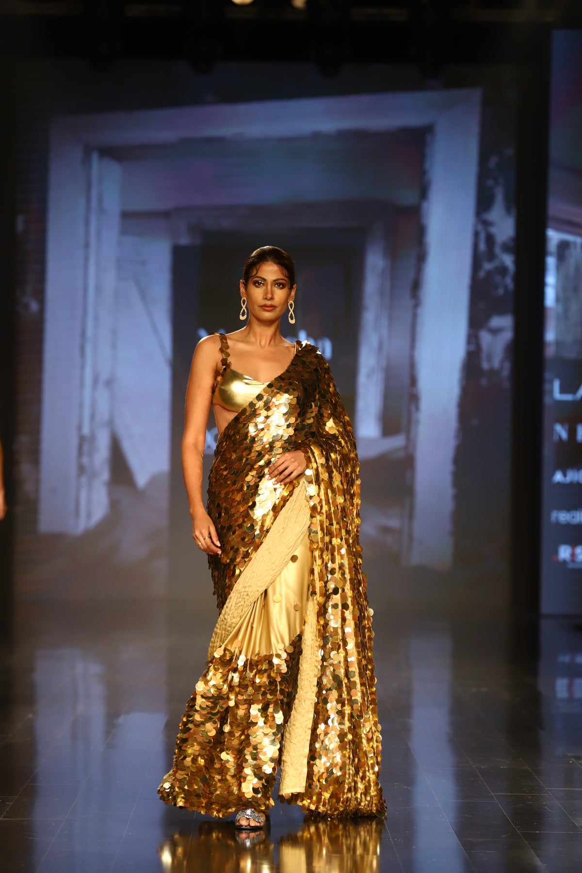 Gold Sequin Saree