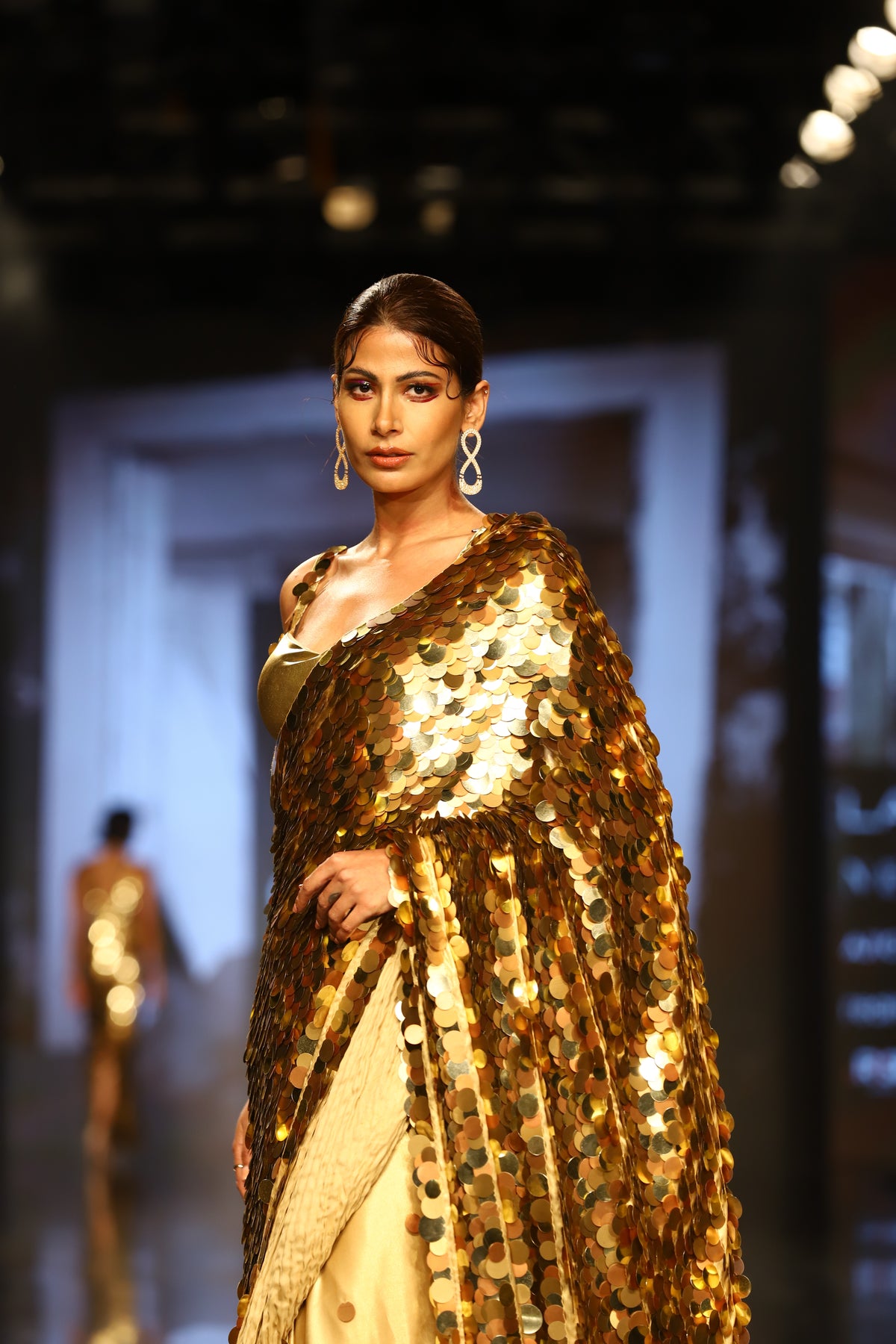 Gold Sequin Saree